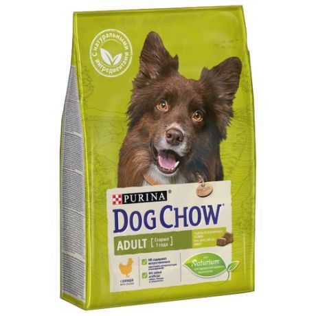Сухой корм для собак DOG CHOW для здоровья кожи и шерсти, курица 2.5 кг (для средних пород)