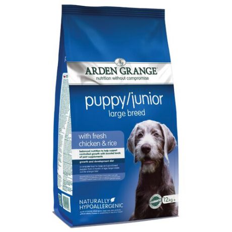 Корм для собак Arden Grange (12 кг) Puppy/Junior Large Breed сухой корм цыпленок и рис для щенков и молодых собак крупных пород