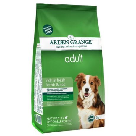 Корм для собак Arden Grange (2 кг) Adult ягненок и рис сухой корм для взрослых собак