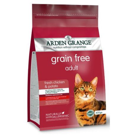 Корм для кошек Arden Grange Adult Cat курица и картофель сухой корм беззерновой, для взрослых кошек 0.4 кг