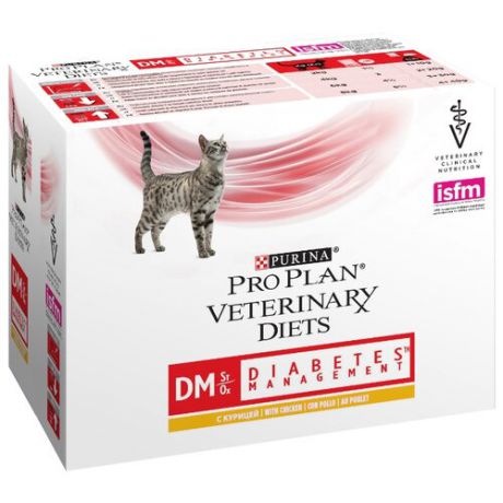 Корм для кошек Pro Plan Veterinary Diets Feline DM Diabetes Management Chichen pouch (0.085 кг) 10 шт.