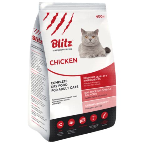Корм для кошек Blitz Adult Cats Chicken dry (0.4 кг)