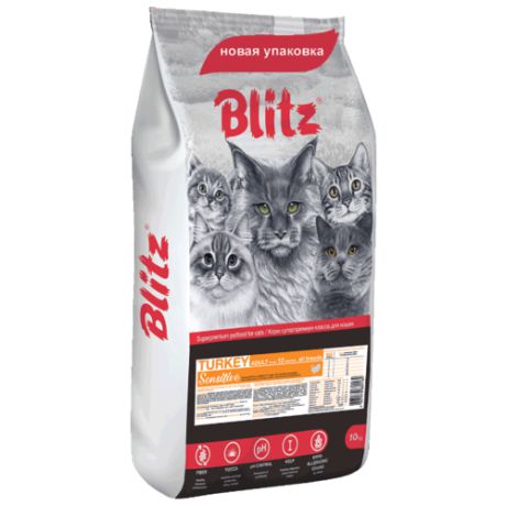 Корм для кошек Blitz Adult Cats Turkey dry (10 кг)
