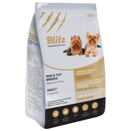 Корм для собак Blitz Adult Dog Mini & Toy Breeds dry (0.5 кг)