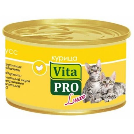 Корм для кошек Vita PRO 1 шт. Мяcной мусс Luxe для котят, курица 0.085 кг