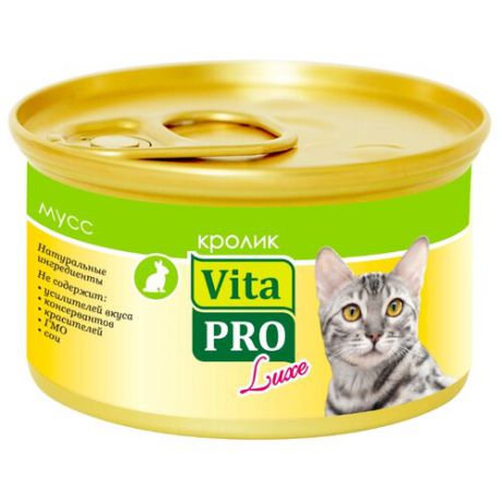 Корм для кошек Vita PRO 1 шт. Мяcной мусс Luxe для кошек, кролик 0.085 кг