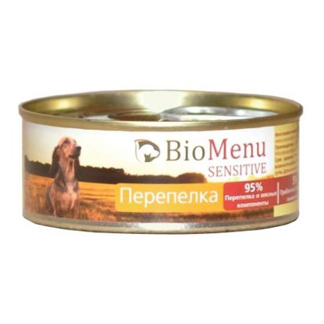 Корм для собак BioMenu (0.1 кг) 1 шт. Sensitive консервы для собак с перепелкой