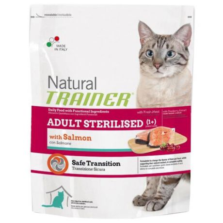 Корм для кошек TRAINER (1.5 кг) Natural Adult cat Sterilised Salmon dry
