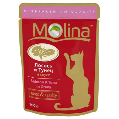 Корм для кошек Molina Пауч для кошек Лосось и тунец в соусе (0.1 кг) 1 шт.