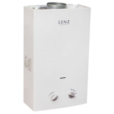 Проточный газовый водонагреватель Lenz Technic 10L White
