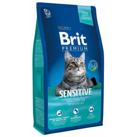 Корм для кошек Brit Premium при чувствительном пищеварении, с ягненком 300 г