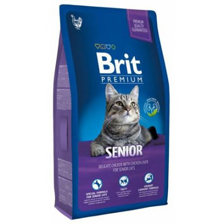 Корм для пожилых кошек Brit Premium для профилактики МКБ, с курицей 300 г