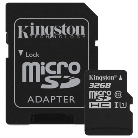 Карта памяти Kingston Canvas Select microSDHC Class 10 UHS-I U1 32GB + SD adapter (SDCS/32GB)