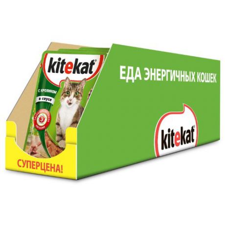 Корм для кошек Kitekat с кроликом 28шт. х 85 г (кусочки в соусе)