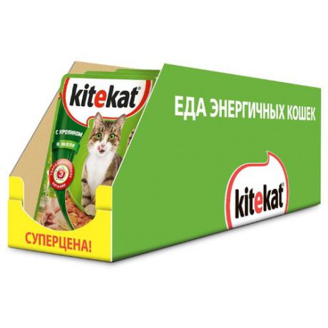 Корм для кошек Kitekat с кроликом 28шт. х 85 г (кусочки в желе)