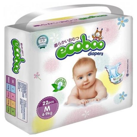 ECOBOO подгузники M (4-9 кг) 22 шт.