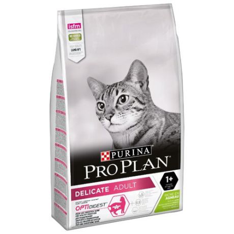Корм для кошек Purina Pro Plan Delicate при чувствительном пищеварении, с ягненком 10 кг