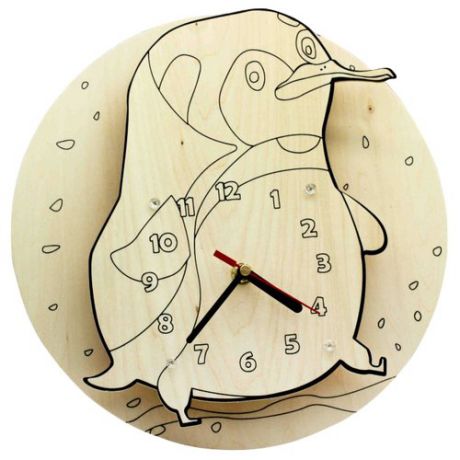 Robotime Набор для росписи Часы-конструктор Пингвин-раскраска (AC220P)