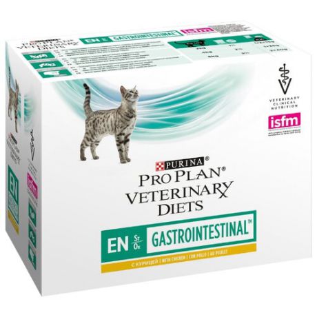 Корм для кошек Pro Plan Veterinary Diets (0.085 кг) 10 шт. Feline EN Gastrointestinal Chicken pouch