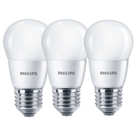 Упаковка светодиодных ламп 3 шт Philips E27, P48, 6.5Вт