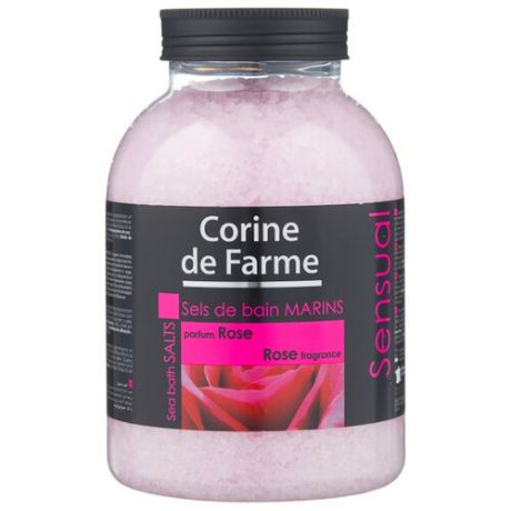 CORINE de FARME Морская соль для ванн Sensual Роза 1300 г
