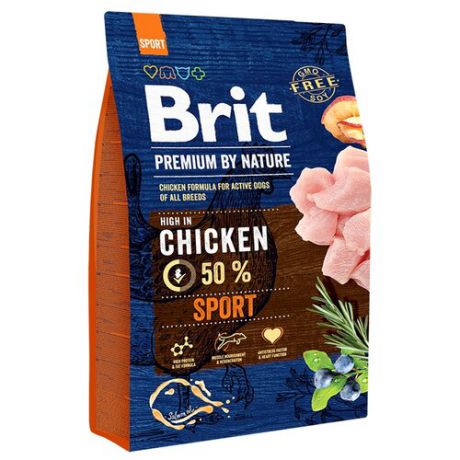 Сухой корм для собак Brit Premium by Nature Sport курица 3 кг