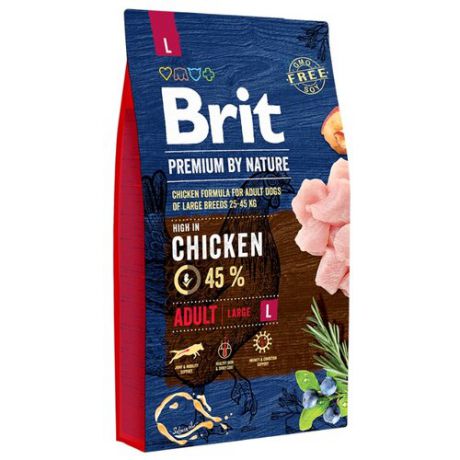 Сухой корм для собак Brit Premium by Nature курица 8 кг (для крупных пород)