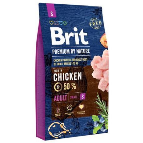 Сухой корм для собак Brit Premium by Nature курица 8 кг (для мелких пород)