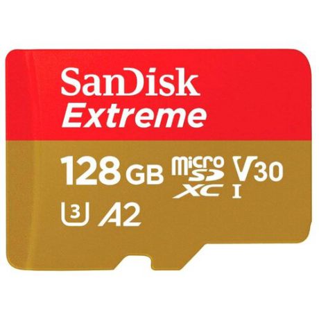 Карта памяти SanDisk Extreme microSDXC Class 10 UHS Class 3 V30 A2 160MB/s 128GB + SD adapter