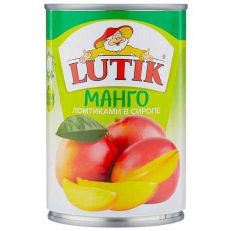 Консервированное манго Lutik ломтиками в сиропе, жестяная банка 425 г