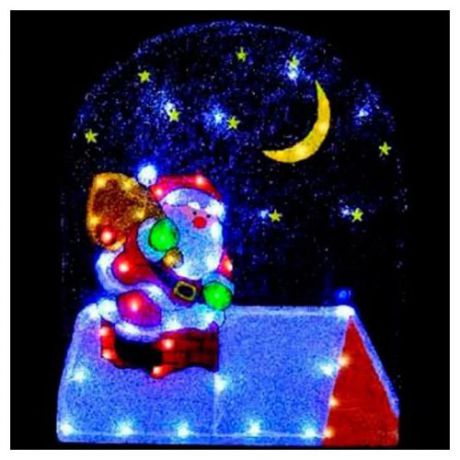 Панно Sh Lights Санта-Клаус на крыше, 75 х 7.5 x 62 см, PKQE08DD002