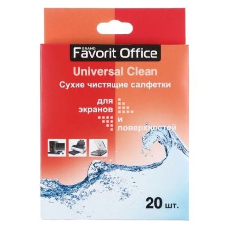 Favorit Office Universal Clean сухие салфетки 20 шт. для экрана, для оргтехники