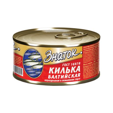 Знаток Килька балтийская неразделенная в томатном соусе, 240 г