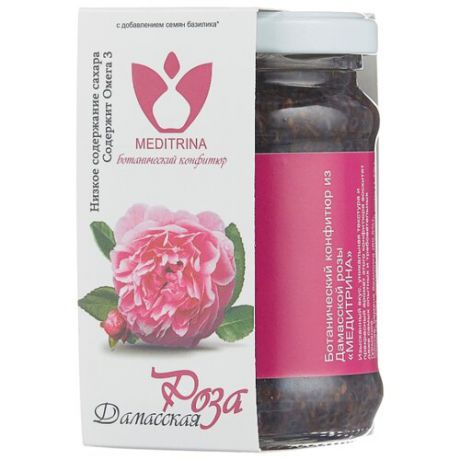 Ботанический конфитюр MEDITRINA из Дамасской розы, банка 300 г