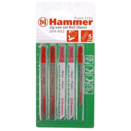 Набор пилок для лобзика Hammer JG WD-PL 204-902 5 шт.