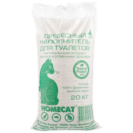Наполнитель Homecat Древесный мелкие гранулы (20 л/8кг)