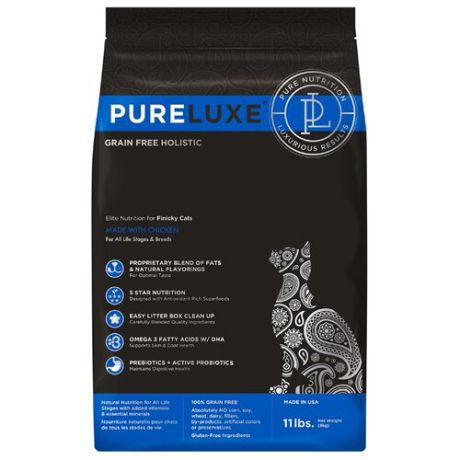 Корм для кошек PureLuxe беззерновой, с курицей 1.5 кг
