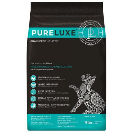 Корм для кошек PureLuxe Elite Nutrition for kitten with chicken, chickpeas & salmon 5 кг