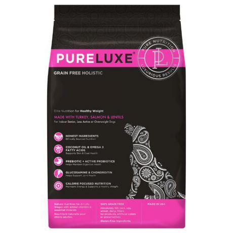 Корм для собак PureLuxe (1.81 кг) Elite Nutrition for healthy weight dogs with turkey, salmon & lentils