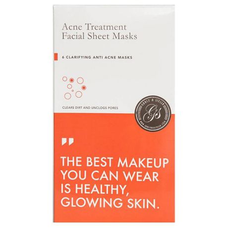 Grace & Stella Маска тканевая для проблемной кожи лица "анти-акне" Acne Treatment Facial Sheet Masks, 168 мл