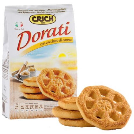 Печенье Crich Dorati песочное с тростниковым сахаром, 300 г