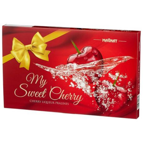 Набор конфет Magnat My Sweet Cherry пралине из темного шоколада с вишнёвым ликером 217 г