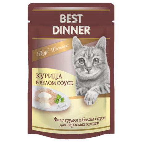 Корм для кошек Best Dinner 24 шт. High Premium Курица в белом соусе 0.085 кг
