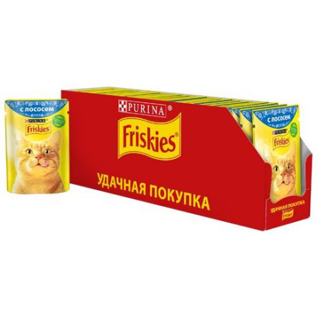 Корм для кошек Friskies с лососем 24шт. х 85 г (кусочки в соусе)