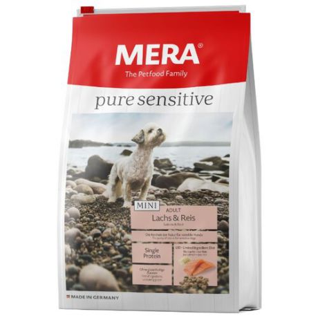 Корм для собак Mera (4 кг) Pure Sensitive Mini с лососем и рисом для взрослых собак