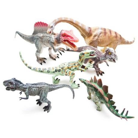Фигурки PhantomKids Cretaceous Стегозавр, Спинозавр, Тиранозавр, Бронтозавр, Велоцираптор, Пахицефалозавр FL6020340/3308-2