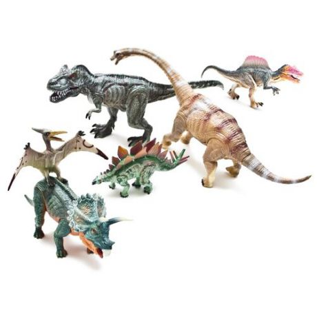 Фигурки PhantomKids Cretaceous Птеродактиль, Бронтозавр, Тиранозавр, Спинозавр, Трицератопс, Стегозавр FL6023536