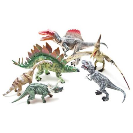 Фигурки PhantomKids Cretaceous Птеродактиль, Бронтозавр, Тиранозавр, Спинозавр, Трицератопс, Стегозавр 4403-1