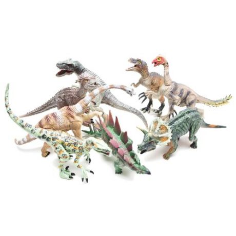 Фигурки PhantomKids Cretaceous Велоцирапторы, Мегалозавр, Стегозавр, Бронтозавр, Тираннозавр, Трицератопс, Пахицефалозавр 4403-8