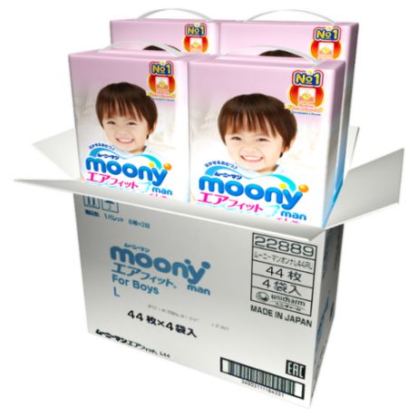 Moony трусики Man для мальчиков L (9-14 кг) 176 шт.